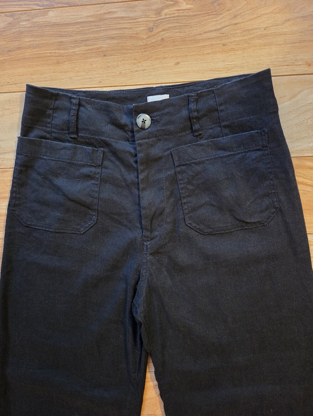 Maeve The Colette Wide Leg Black Viscose Linen Blend Pants 29 - Picture 4 of 11